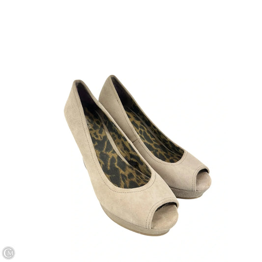 Shoes Heels Wedge By Express In Taupe, Size: 9
