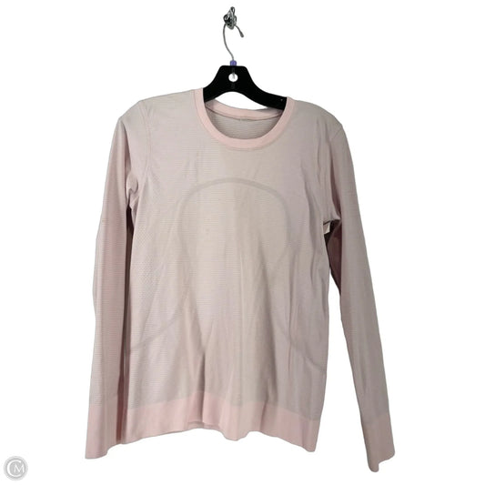 Athletic Top Long Sleeve Collar By Lululemon In Pink, Size: S
