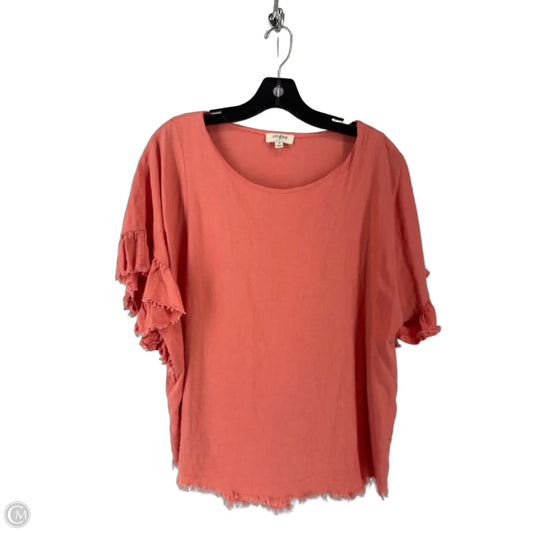 Top Short Sleeve By Umgee In Coral, Size: M