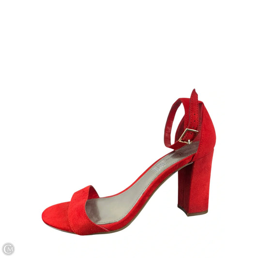 Sandals Heels Block By Worthington In Red, Size: 8.5