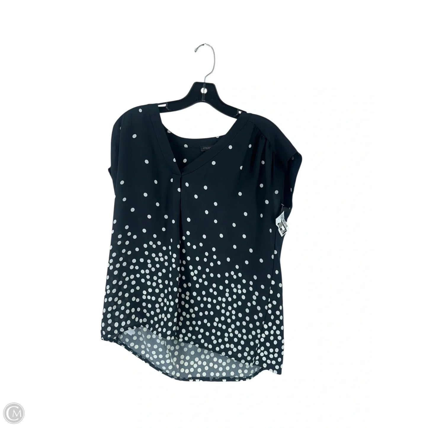 Top Short Sleeve By Ann Taylor In Black, Size: M