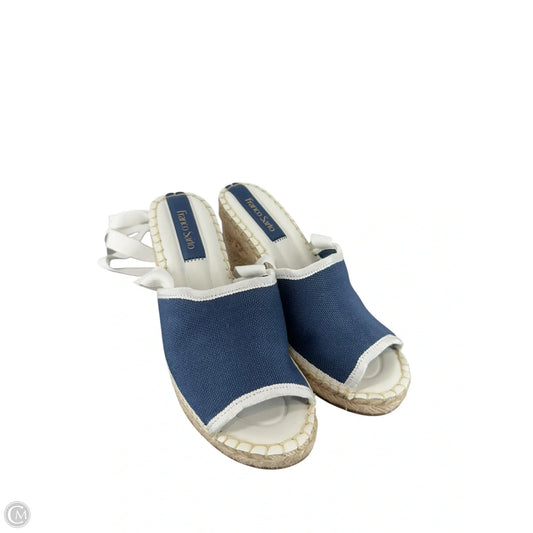 Shoes Heels Block By Franco Sarto In Blue & White, Size: 6.5
