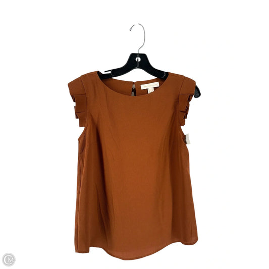 Top Sleeveless By Monteau In Brown, Size: S