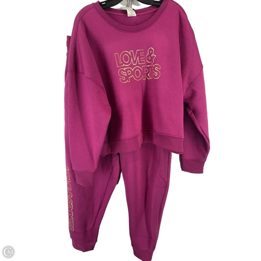 Lounge Set Pants By Love & Sports In Purple, Size: Xxl