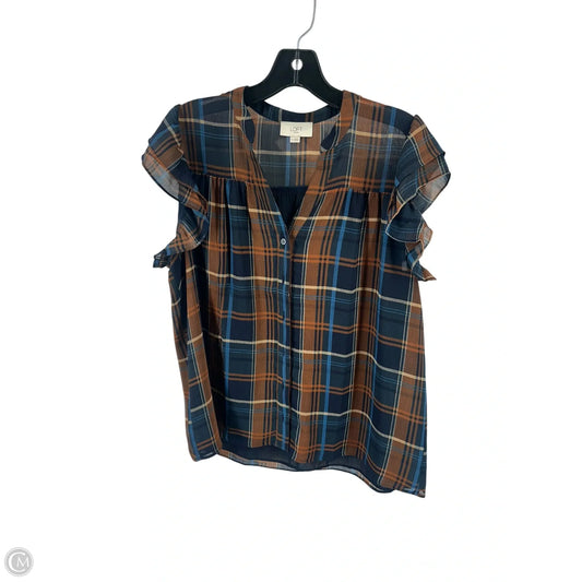 Top Sleeveless By Loft In Plaid Pattern, Size: M