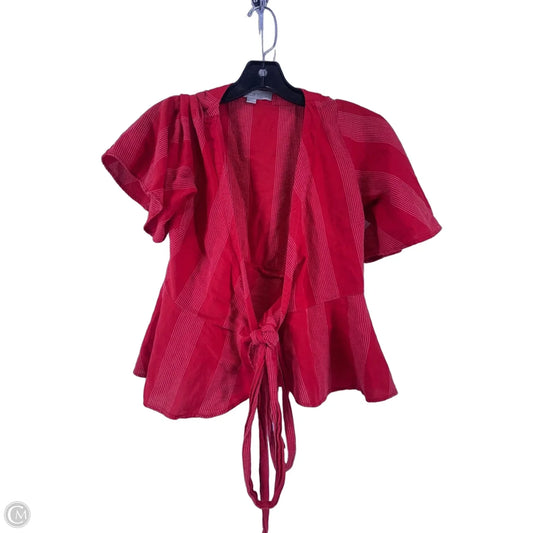 Top Short Sleeve By Loft In Red, Size: Xxs