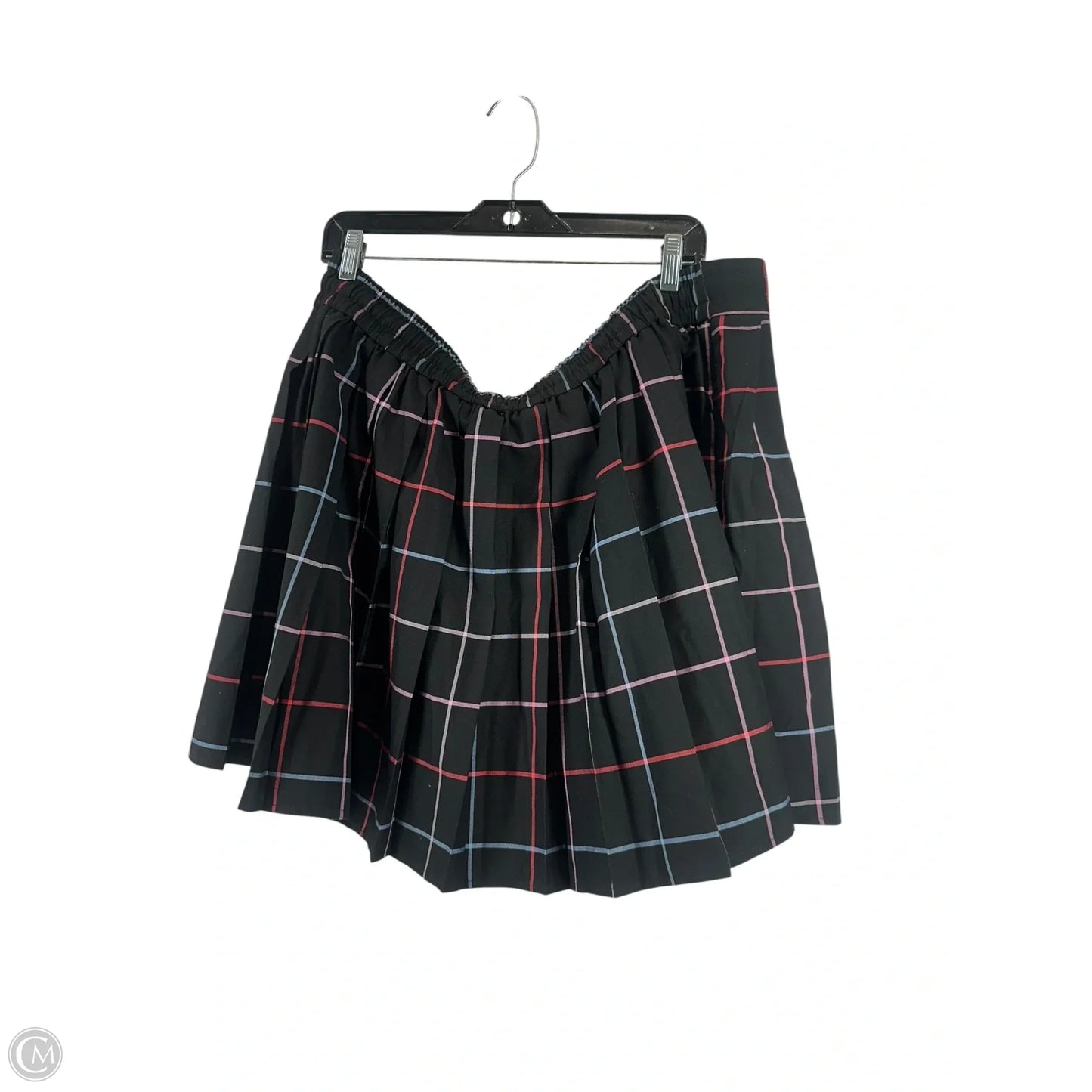 Skirt Mini & Short By Free Assembly In Black & Blue, Size: Xl