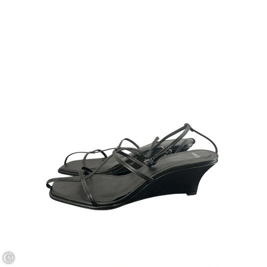 Sandals Heels Block By Mng In Black, Size: 8