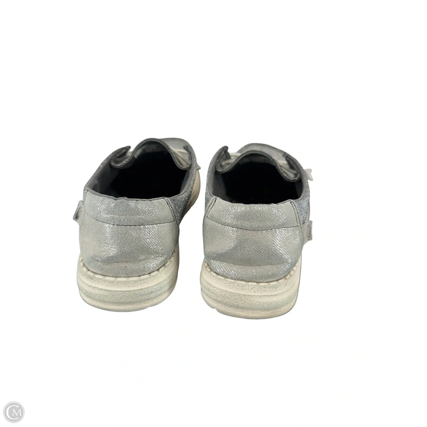 Shoes Flats By Hey Dude In Silver, Size: 7