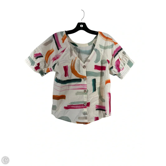Top Short Sleeve By Anthropologie In Multi-colored, Size: S