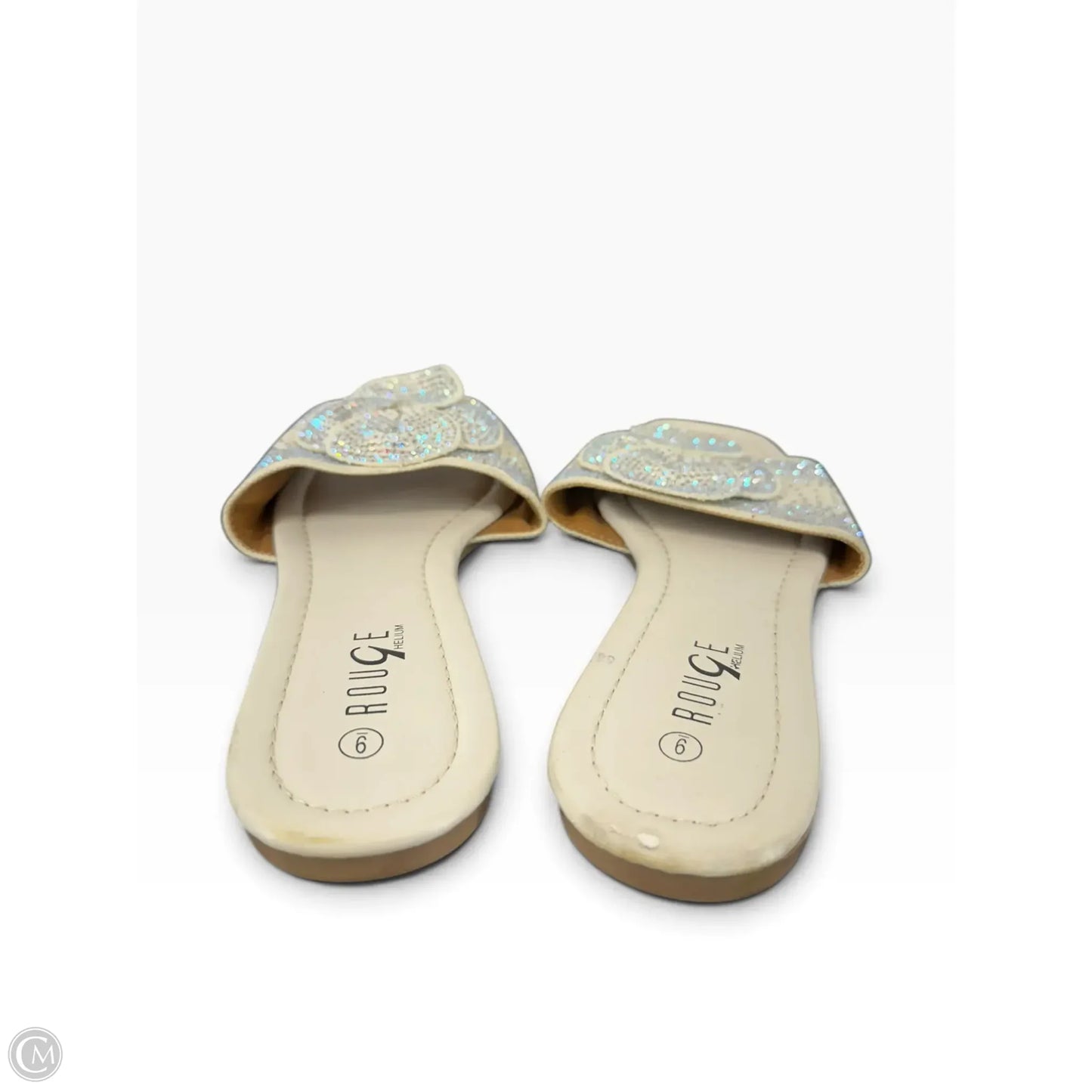 Sandals Flats By Rouge In Silver, Size: 9