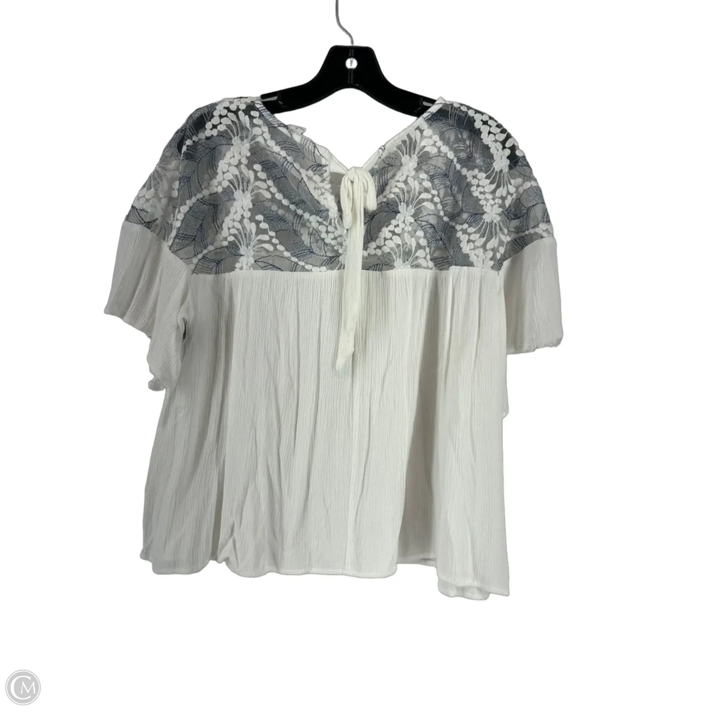 Top Short Sleeve By Loveriche In Blue & White, Size: L