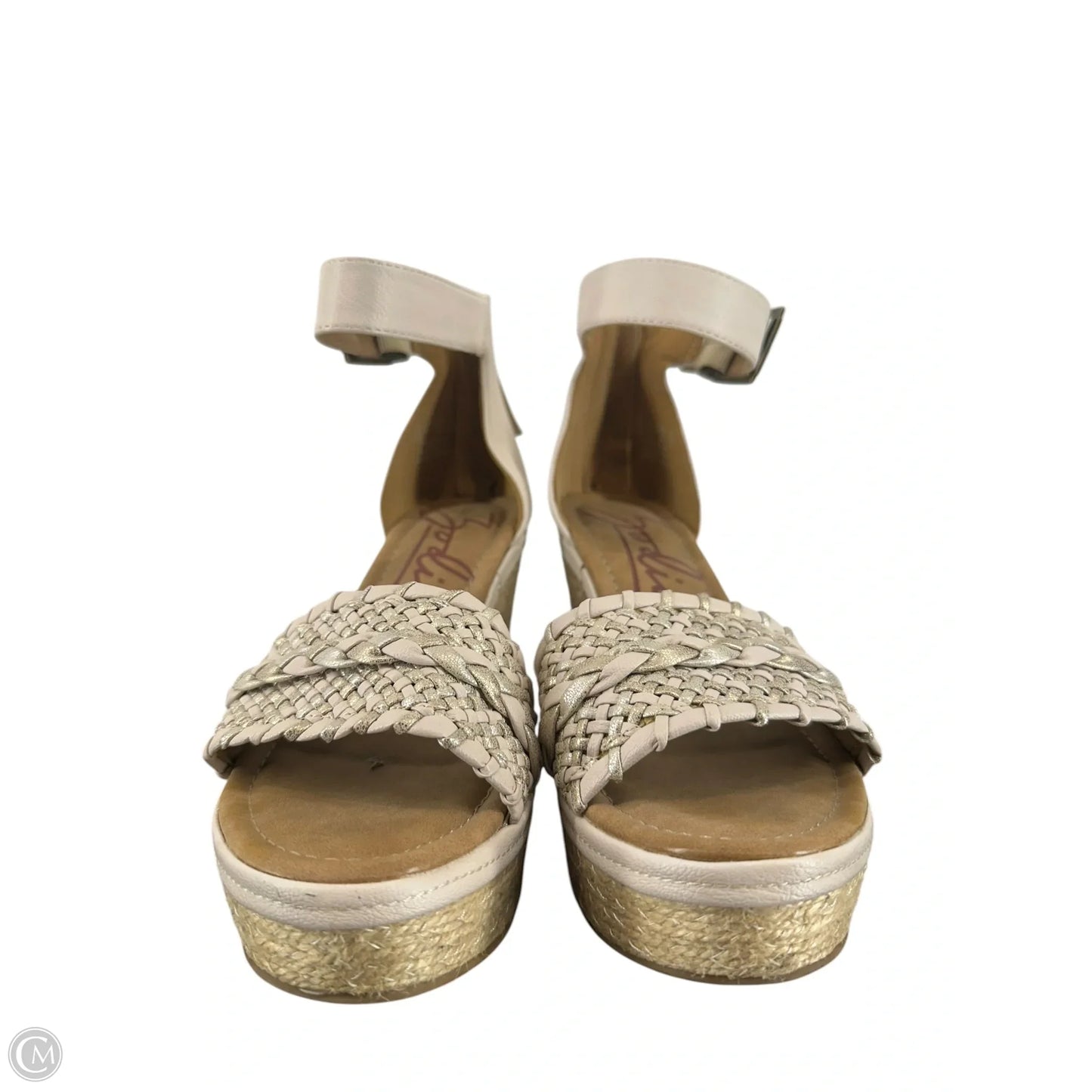 Sandals Heels Block By Zodiac In Gold & Pink, Size: 8.5