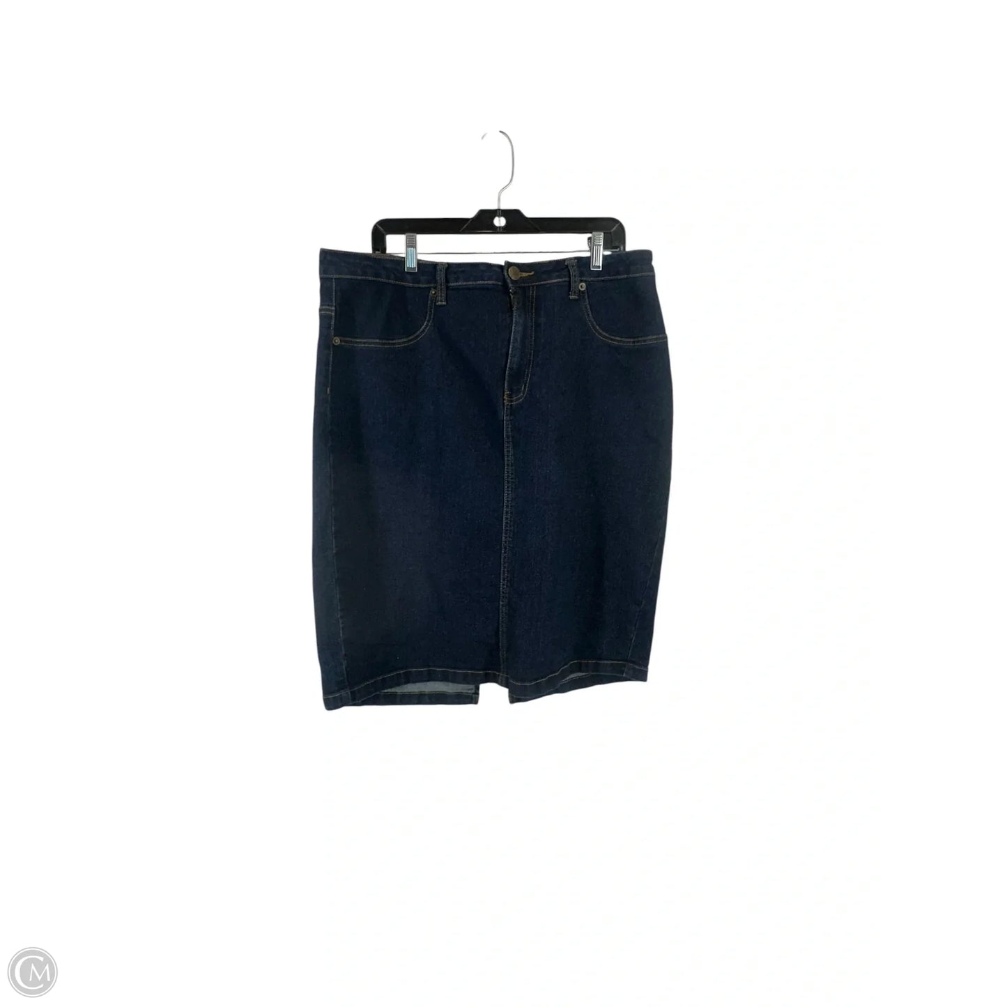 Skirt Midi By Clothes Mentor In Blue Denim, Size: 18