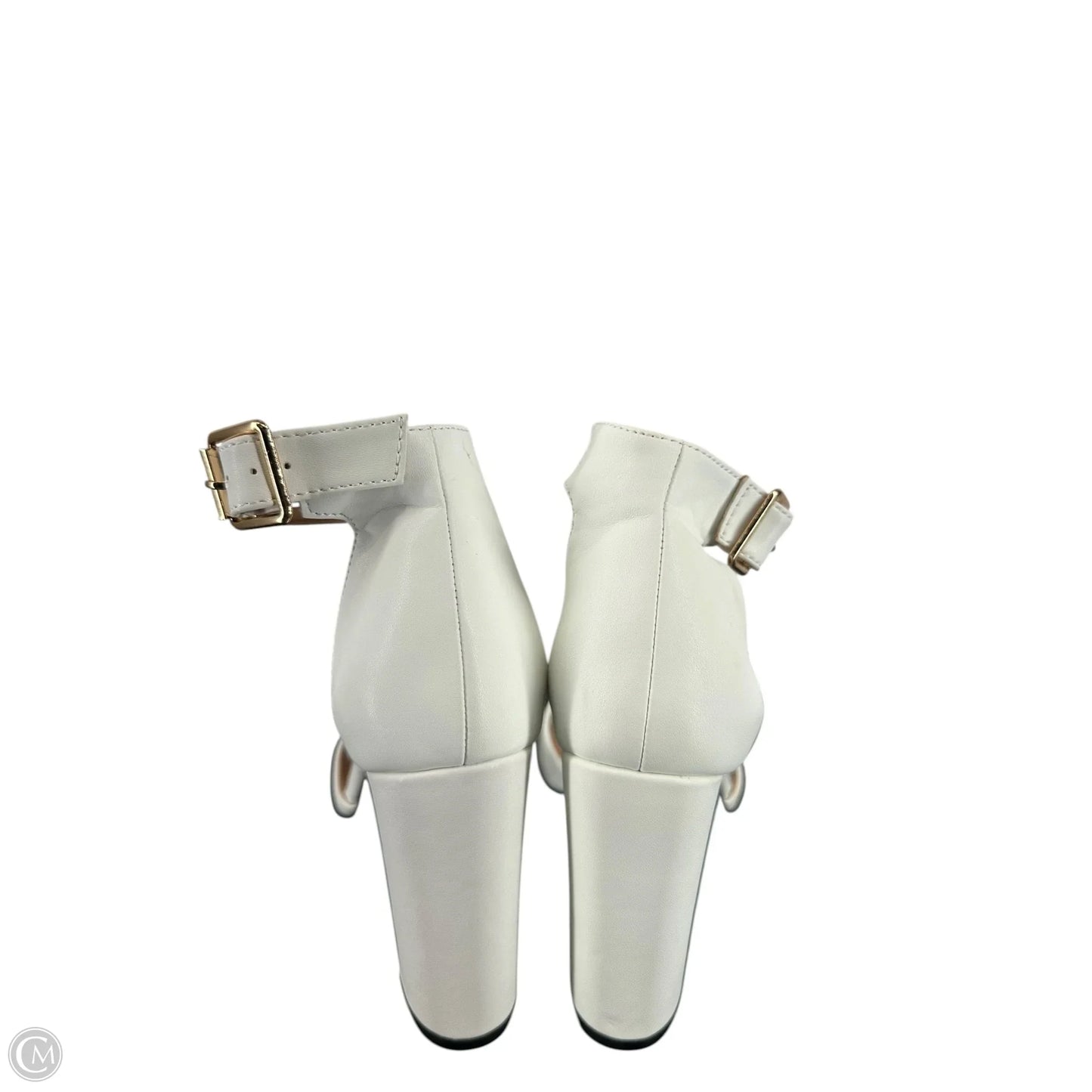 Sandals Heels Block By Clothes Mentor In White, Size: 10
