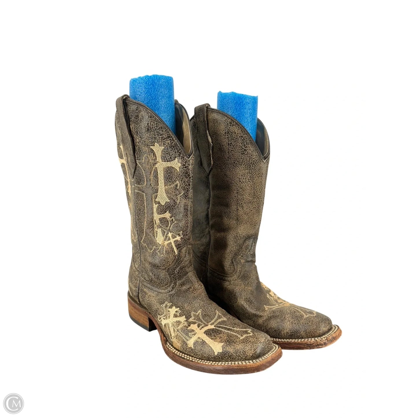 Boots Ankle Heels By Clothes Mentor In Brown, Size: 6