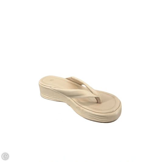 Sandals Heels Platform By Clothes Mentor In Beige, Size: 6