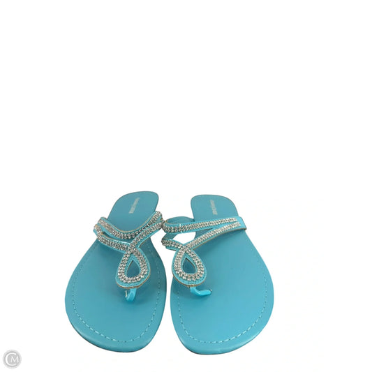 Sandals Flip Flops By Charming Charlie In Teal, Size: 9