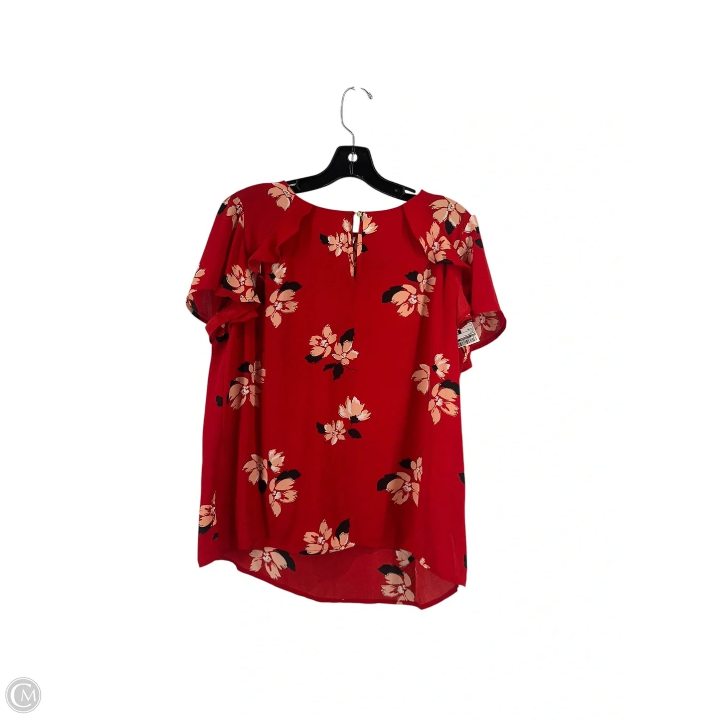 Blouse Short Sleeve By Liz Claiborne In Red, Size: M