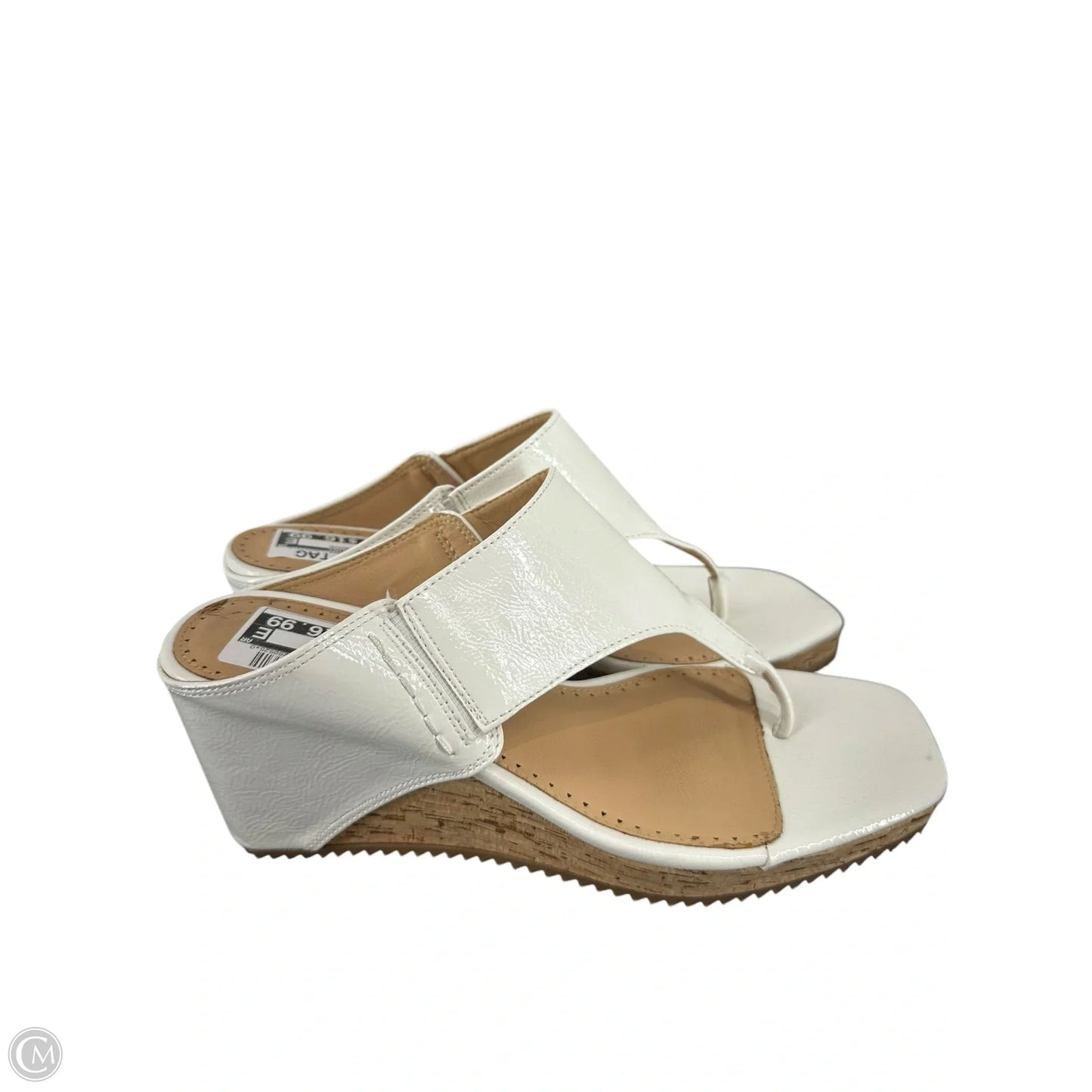 Sandals Heels Wedge By Adrienne Vittadini In White, Size: 8.5