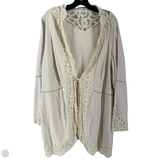 Jacket Shirt By J. Jill In Beige, Size: 3x