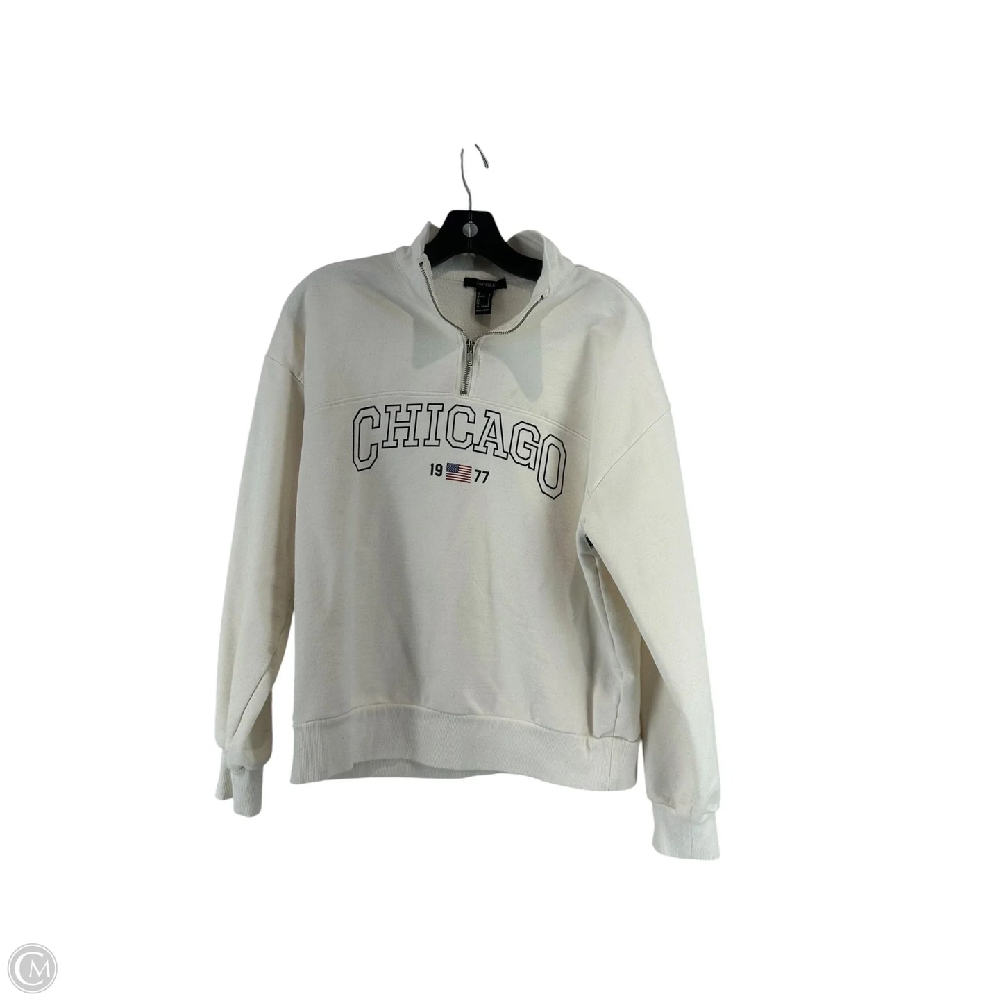 Sweatshirt Collar By Forever 21 In Beige, Size: S