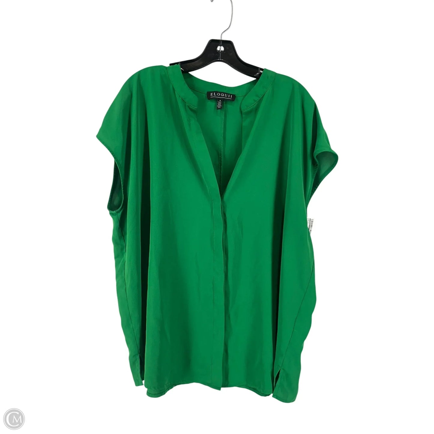 Top Short Sleeve By Eloquii In Green, Size: 16