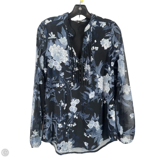 Top Long Sleeve By White House Black Market In Floral Print, Size: Xs