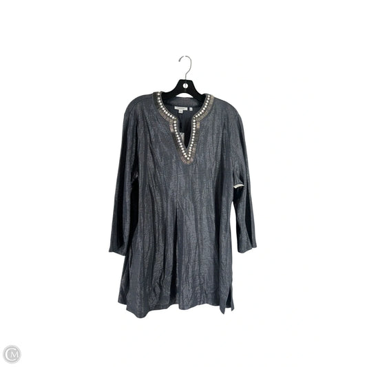 Top 3/4 Sleeve By Chicos In Silver, Size: Xl