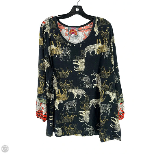 Top 3/4 Sleeve By Johnny Was In Black, Size: 2x