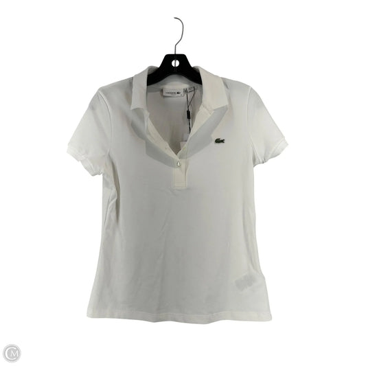 Top Short Sleeve By Lacoste In White, Size: S