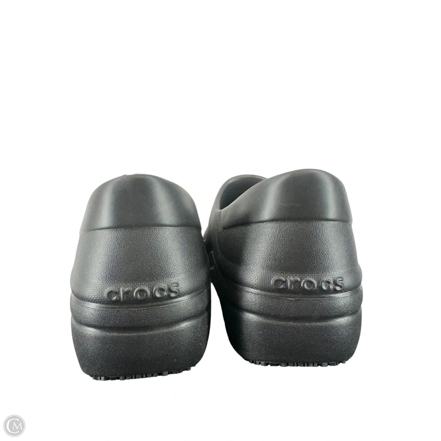 Shoes Flats By Crocs In Black, Size: 10