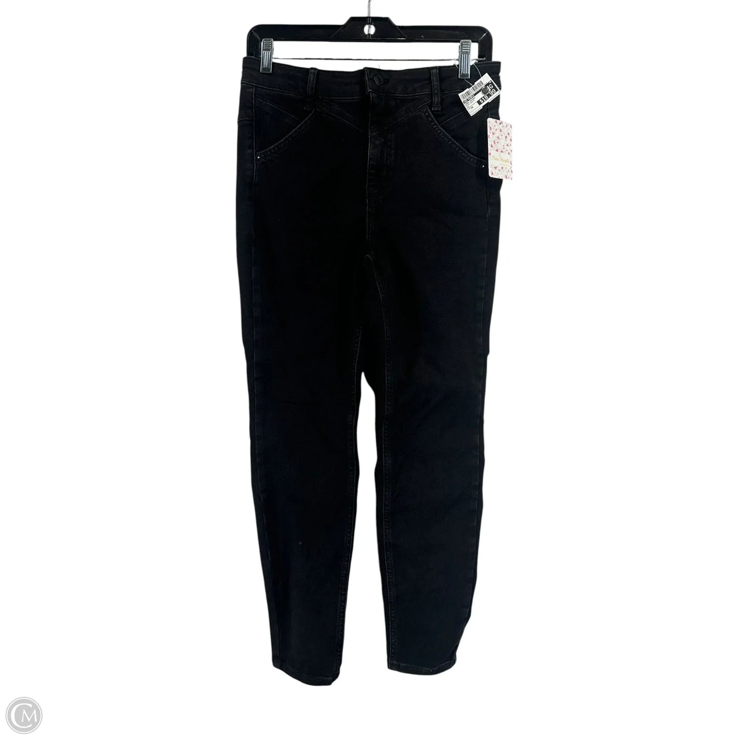 Jeans Skinny By Free People In Black Denim, Size: 28