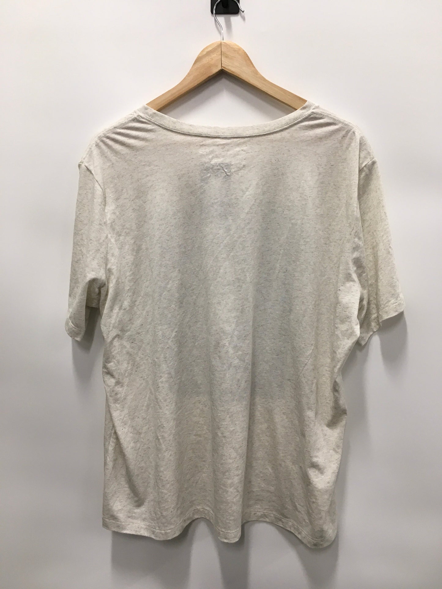 Cream Top Short Sleeve Clothes Mentor, Size 2x