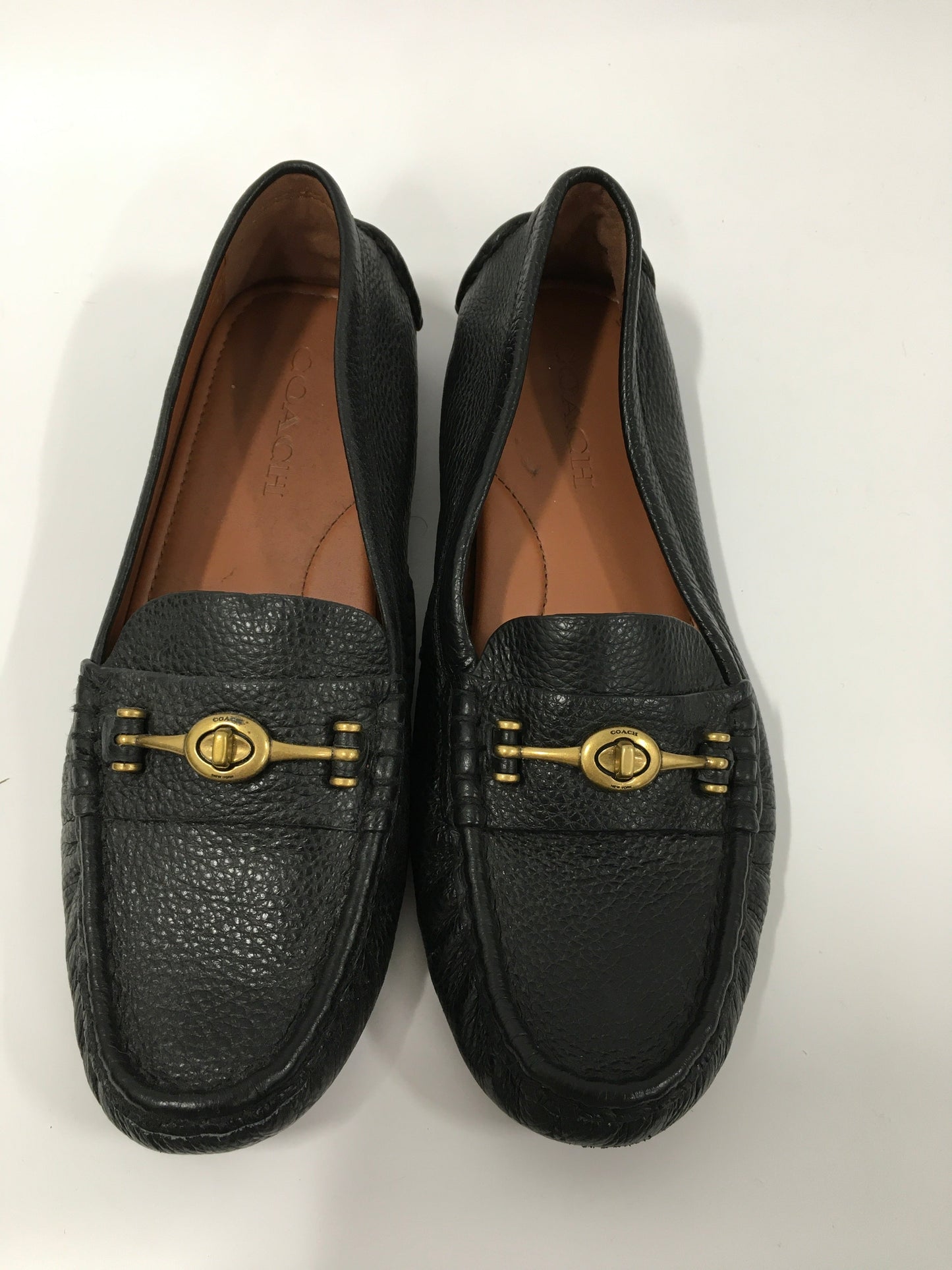 Black Shoes Flats Loafer Oxford Coach, Size 8.5