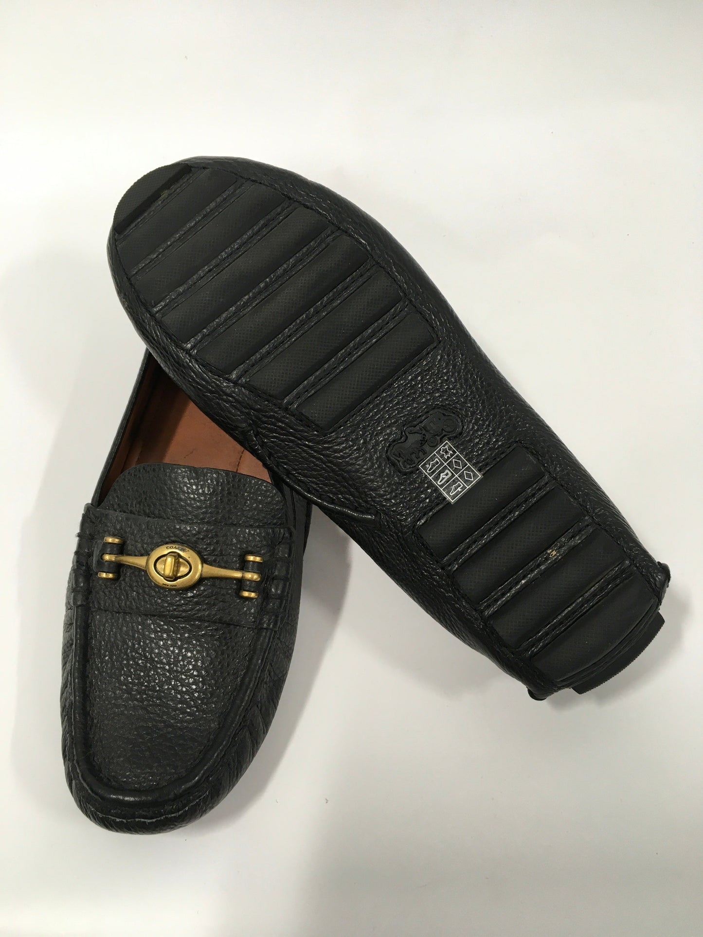 Black Shoes Flats Loafer Oxford Coach, Size 8.5