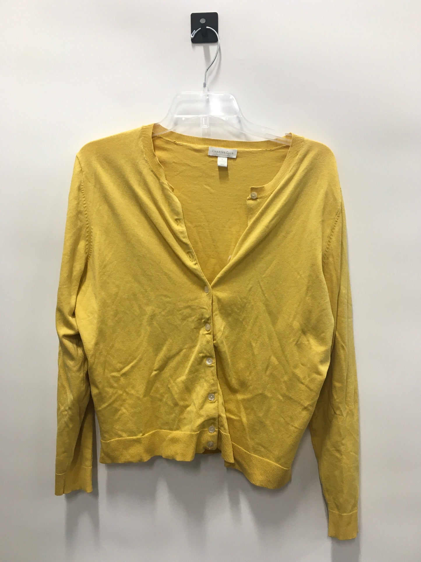 Yellow Cardigan Charter Club, Size L