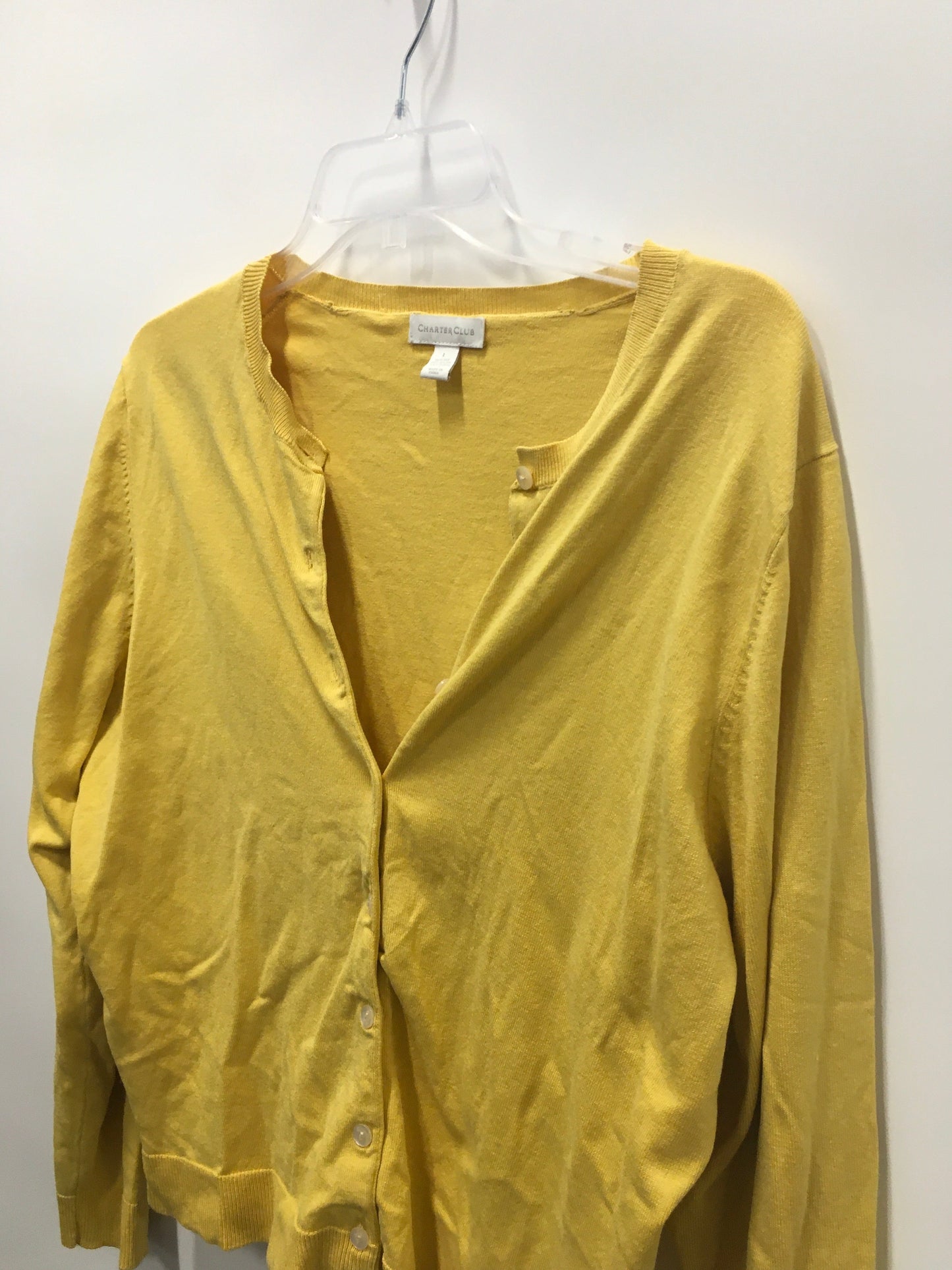 Yellow Cardigan Charter Club, Size L