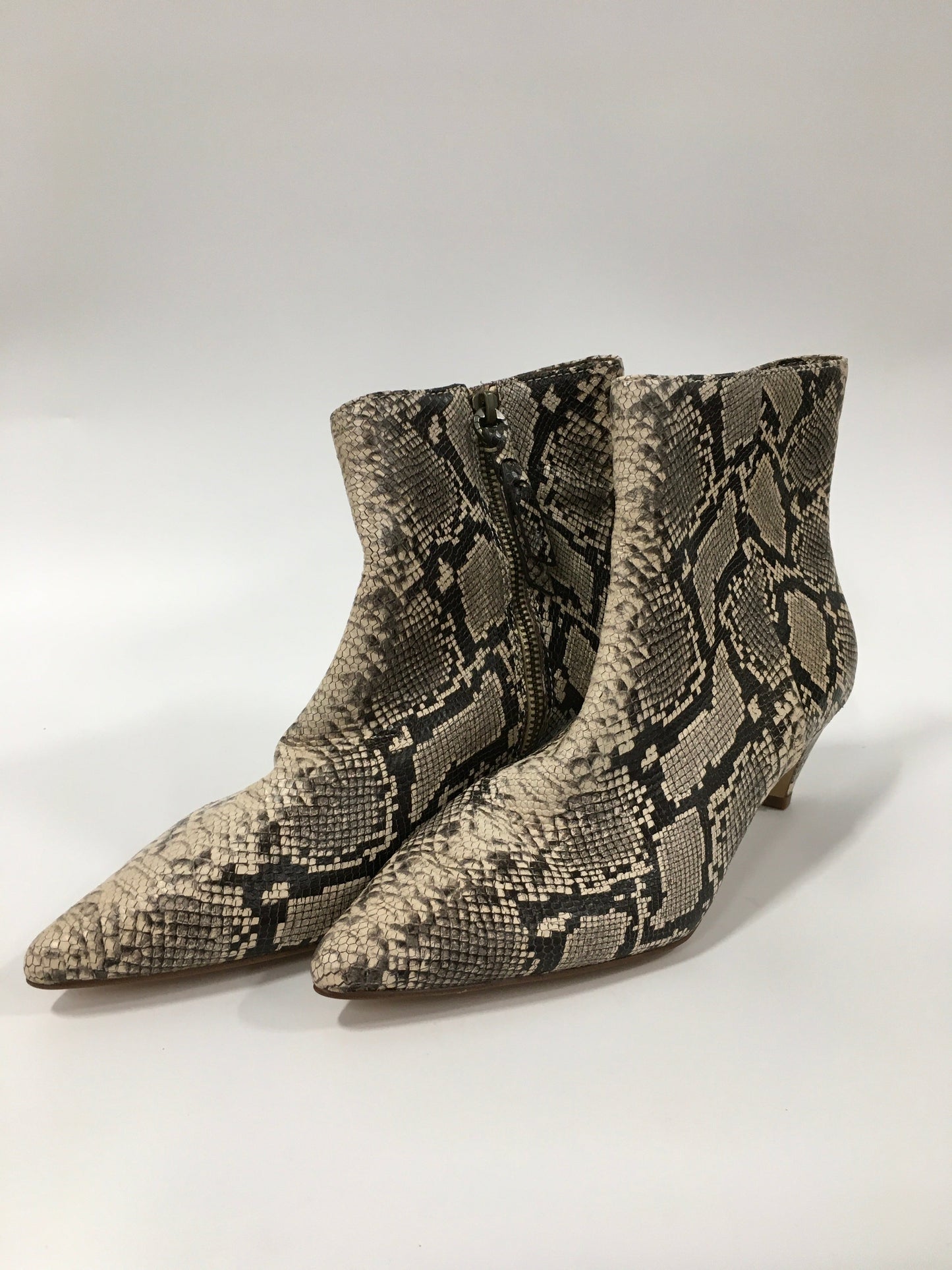 Snakeskin Print Boots Ankle Heels Splendid, Size 8.5