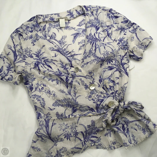 Top Short Sleeve By H&m In Blue & White, Size: Xs