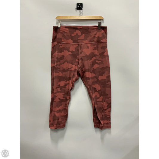 Athletic Capris By Lululemon In Camouflage Print, Size: 14