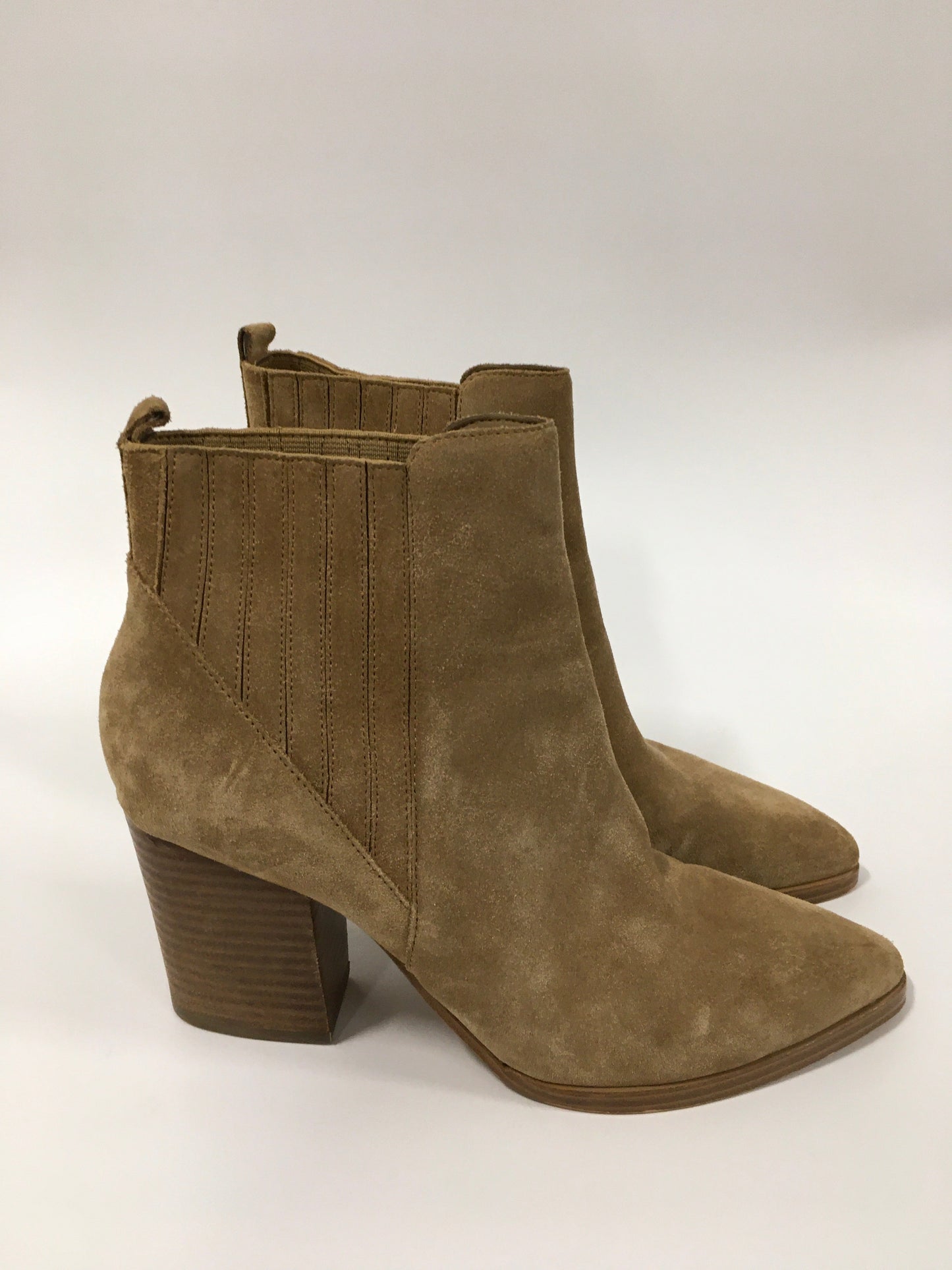 Tan Boots Ankle Heels Marc Fisher, Size 9.5