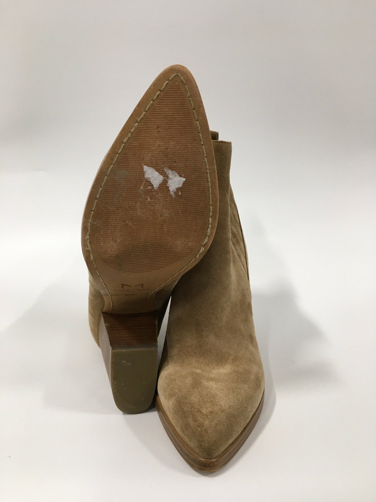 Tan Boots Ankle Heels Marc Fisher, Size 9.5