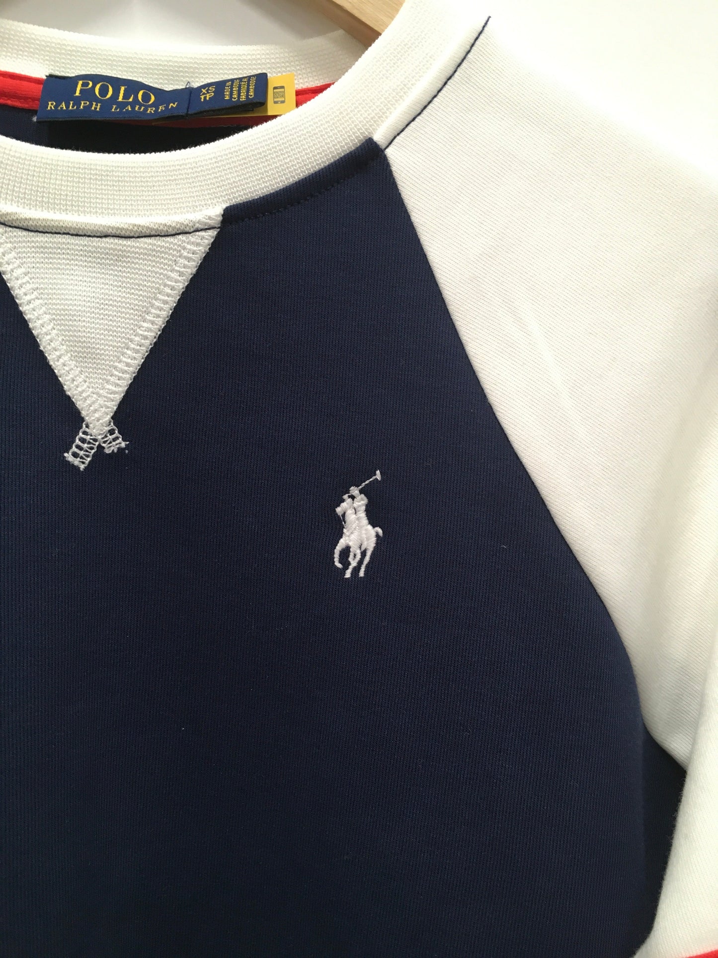 Sweatshirt Crewneck By Polo Ralph Lauren In Blue & Red & White, Size: Xs