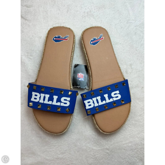 Sandals Flats By Nfl In Blue & Tan, Size: 10