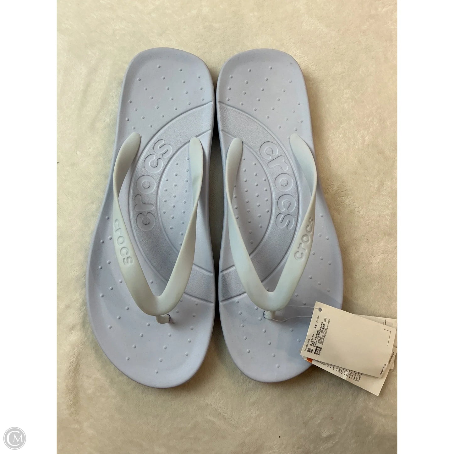 Sandals Flip Flops By Crocs In Purple, Size: 12