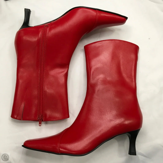 Boots Ankle Heels By Princess Polly In Red, Size: 7