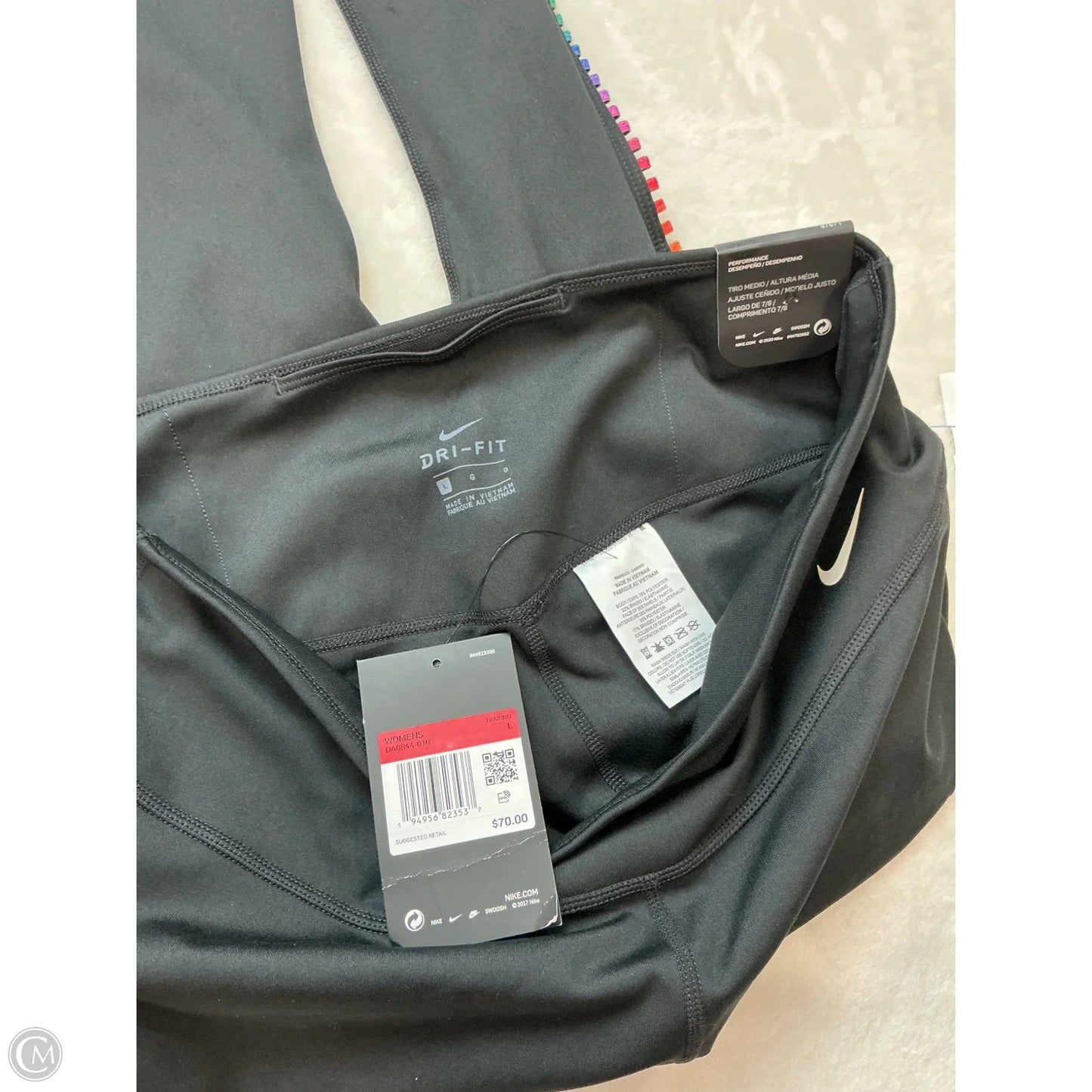 Athletic Leggings By Nike In Black, Size: L