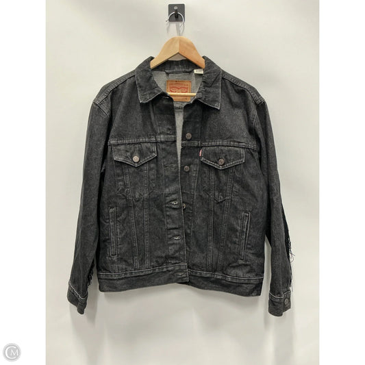 Jacket Denim By Levis In Black Denim, Size: M