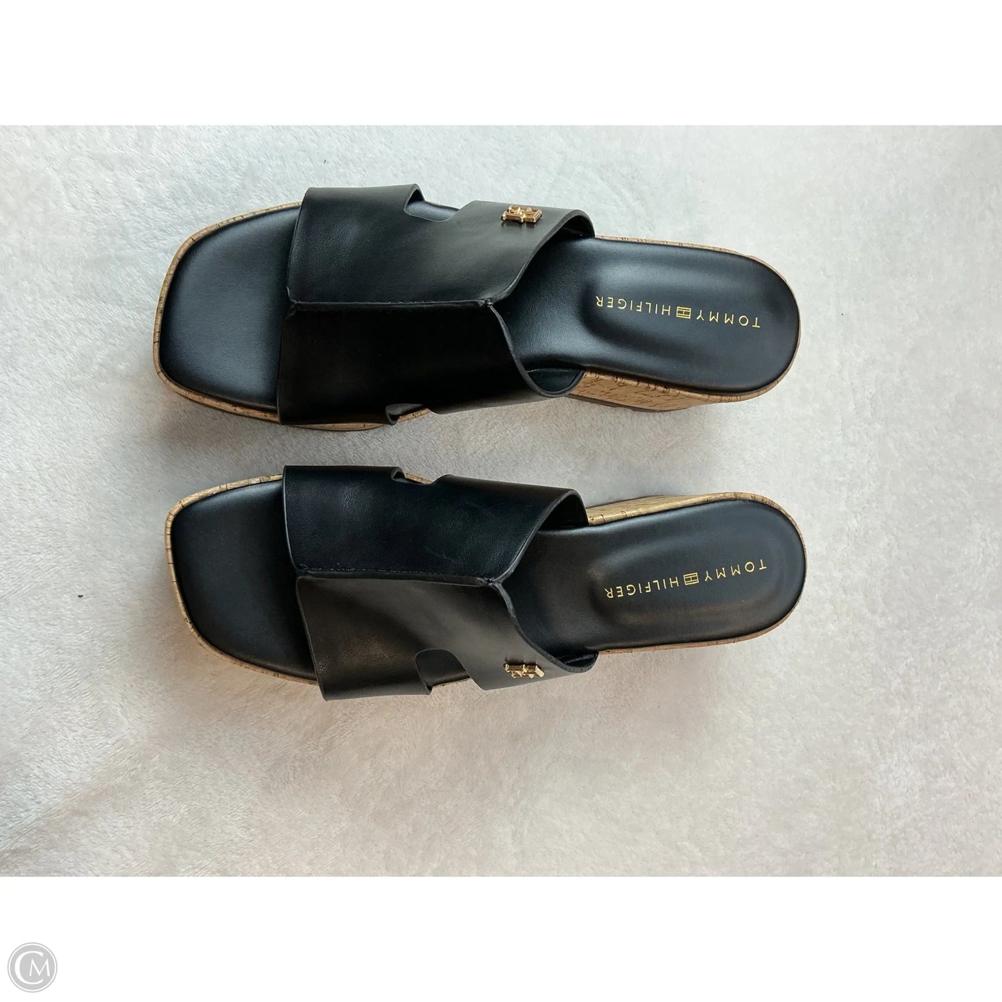 Sandals Heels Platform By Tommy Hilfiger In Black, Size: 8.5